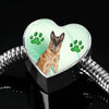 Belgian Malinois Print Heart Charm Steel Bracelet-Free Shipping