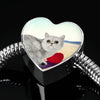 Exotic Shorthair Cat Print Heart Charm Steel Bracelet-Free Shipping