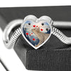 Ocicat Print Heart Charm Steel Bracelet-Free Shipping