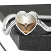 Norwegian Forest Cat Print Heart Charm Steel Bracelet-Free Shipping