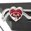 Chihuahua Print Heart Charm Steel Bracelet-Free Shipping