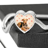 Airedale Terrier Print Luxury Heart Charm Bracelet-Free Shipping