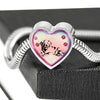 Golden Retriever Dog Print Heart Charm Steel Bracelet-Free Shipping