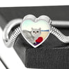 Exotic Shorthair Cat Print Heart Charm Steel Bracelet-Free Shipping