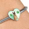 Belgian Malinois Print Heart Charm Steel Bracelet-Free Shipping