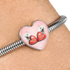 West Highland White Terrier (Westie) Print Heart Charm Steel Bracelet-Free Shipping