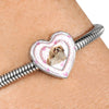 Shih Tzu Dog Print Heart Charm Steel Bracelet-Free Shipping