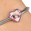 Golden Retriever Dog Print Heart Charm Steel Bracelet-Free Shipping