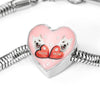 West Highland White Terrier (Westie) Print Heart Charm Steel Bracelet-Free Shipping