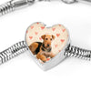 Airedale Terrier Print Luxury Heart Charm Bracelet-Free Shipping
