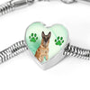 Belgian Malinois Print Heart Charm Steel Bracelet-Free Shipping