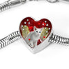 Oriental Shorthair Cat Print Heart Charm Steel Bracelet-Free Shipping