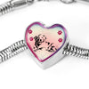 Golden Retriever Dog Print Heart Charm Steel Bracelet-Free Shipping