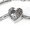 Black&White Snake Print Heart Charm Steel Bracelet-Free Shipping