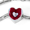 Cute Burmilla Cat Print Heart Charm Steel Bracelet-Free Shipping