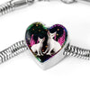Devon Rex Cat Print Heart Charm Steel Bracelet-Free Shipping