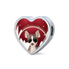 Chihuahua Print Heart Charm Steel Bracelet-Free Shipping