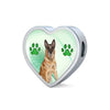 Belgian Malinois Print Heart Charm Steel Bracelet-Free Shipping