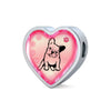 Cute French Bulldog Print Heart Charm Steel Bracelet-Free Shipping