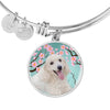 Poodle Dog Print Circle Pendant Bangle-Free Shipping