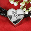 Alaskan Malamute Print Heart Charm Bracelet-Free Shipping