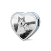 Alaskan Malamute Print Heart Charm Bracelet-Free Shipping