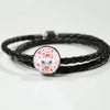 Maltese Dog Print Circle Charm Leather Bracelet-Free Shipping