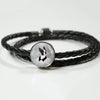 Boston Terrier Print Woven Leather Charm Bracelet-Free Shipping