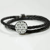Labrador Retriever Pattern Print Circle Charm Leather Bracelet-Free Shipping