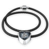 Italian Greyhound Dog Print Heart Charm Leather Bracelet-Free Shipping