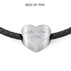 St. Bernard Dog Print Heart Charm Leather Bracelet-Free Shipping