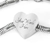 Oriental Shorthair Cat Print Heart Charm Steel Bracelet-Free Shipping