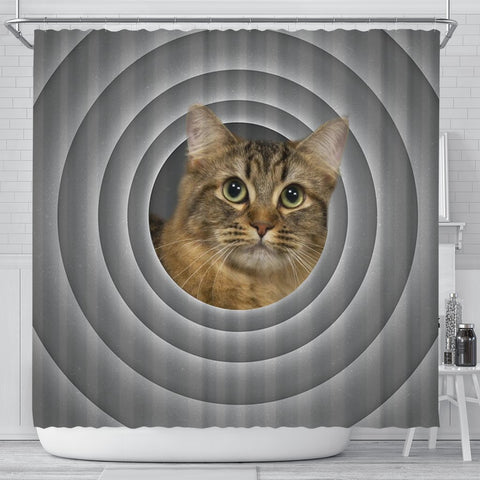 American Bobtail Cat Print Shower Curtain-Free Shipping