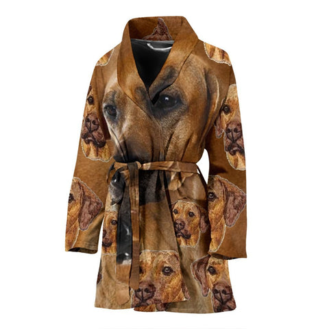 Rhodesian Ridgeback Dog Patterns Print Women's Bath Robe-Free Shipping