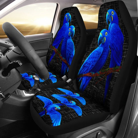 Hyacinth Macaw Parrot  Print Car Seat Covers- Free Shipping