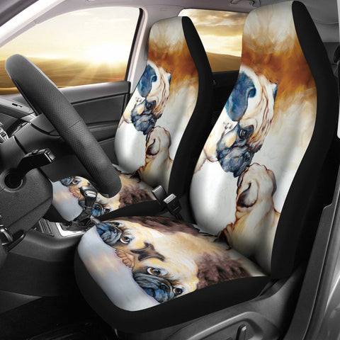 Love Pug mother&puppy Print Car Seat Covers- Free Shipping