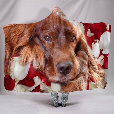 Irish Setter Dog Print Hooded Blanket-Free Shipping