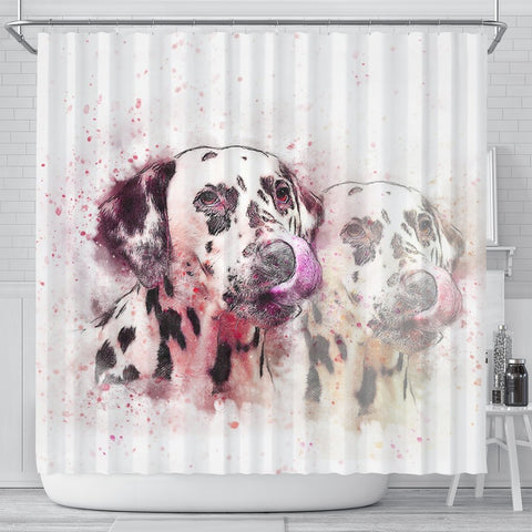 Dalmatian Dog Watercolor Art Print Shower Curtains-Free Shipping