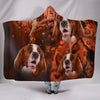 Cute Irish Red and White Setter Print Hooded Blanket-Free Shipping