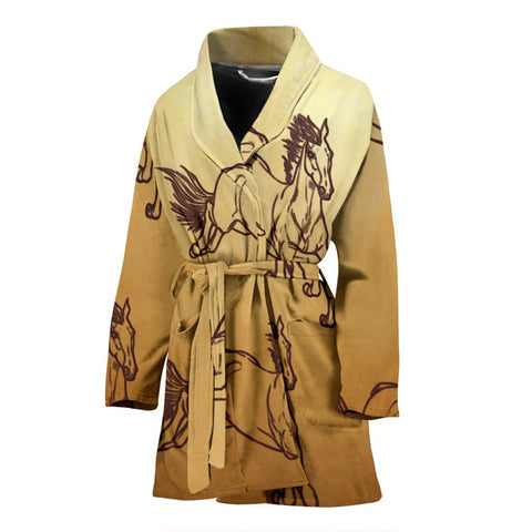 Arabian horse Print Women's Bath Robe-Free Shipping