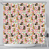 Cute Yorkie Floral Print Shower Curtains-Free Shipping