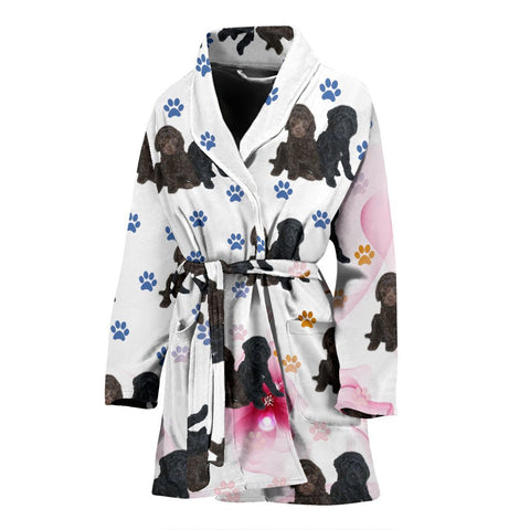 Barbet Dog Patterns Print Women's Bath Robe-Free Shipping