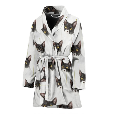 Cute Cat Patterns Print Women's Bath Robe-Free Shipping