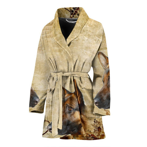 Amazing German Shepherd Print Women's Bath Robe-Free Shipping