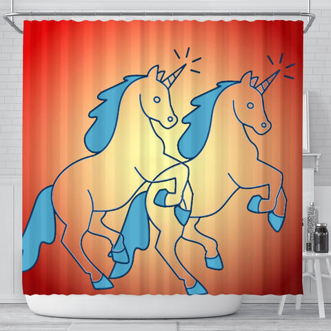 Unicorn Star Print Shower Curtain-Free Shipping