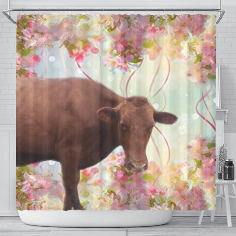 Danish Red cattle (Cow) Print Shower Curtain-Free Shipping
