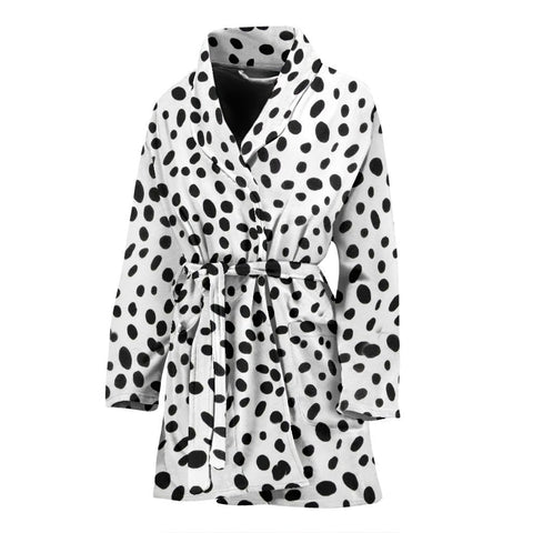 Dalmatian Dog Skin Print Women's Bath Robe-Free Shipping