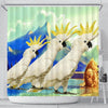 Lovely Cockatoo Parrot Print Shower Curtains-Free Shipping