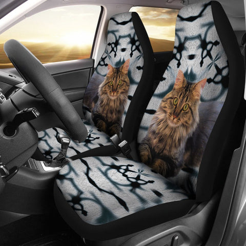 Maine Coon Cat Print Car Seat Covers-Free Shipping