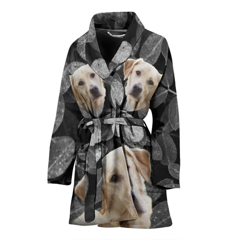 Cute Labrador Retriever Print Women's Bath Robe-Free Shipping